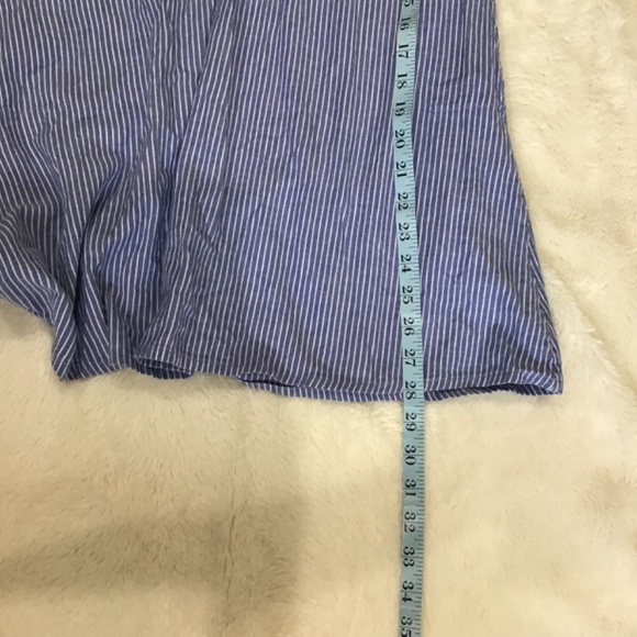 Liza Byrd Women’s Size Small Blue White Stripe 1/2 Gold Button Front Tunic Top - Picture 10 of 10